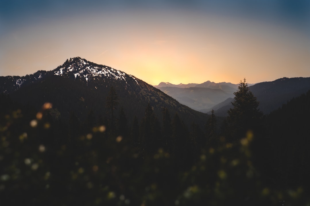Mountain landscape at sunset